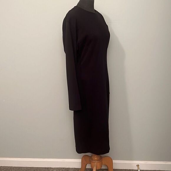Vintage April Rain Women's Black Crew Neck Cotton Blend Sheath Dress Large - Picture 9 of 12
